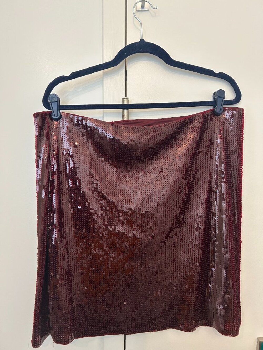 Express Burgundy Sequin Mini Skirt